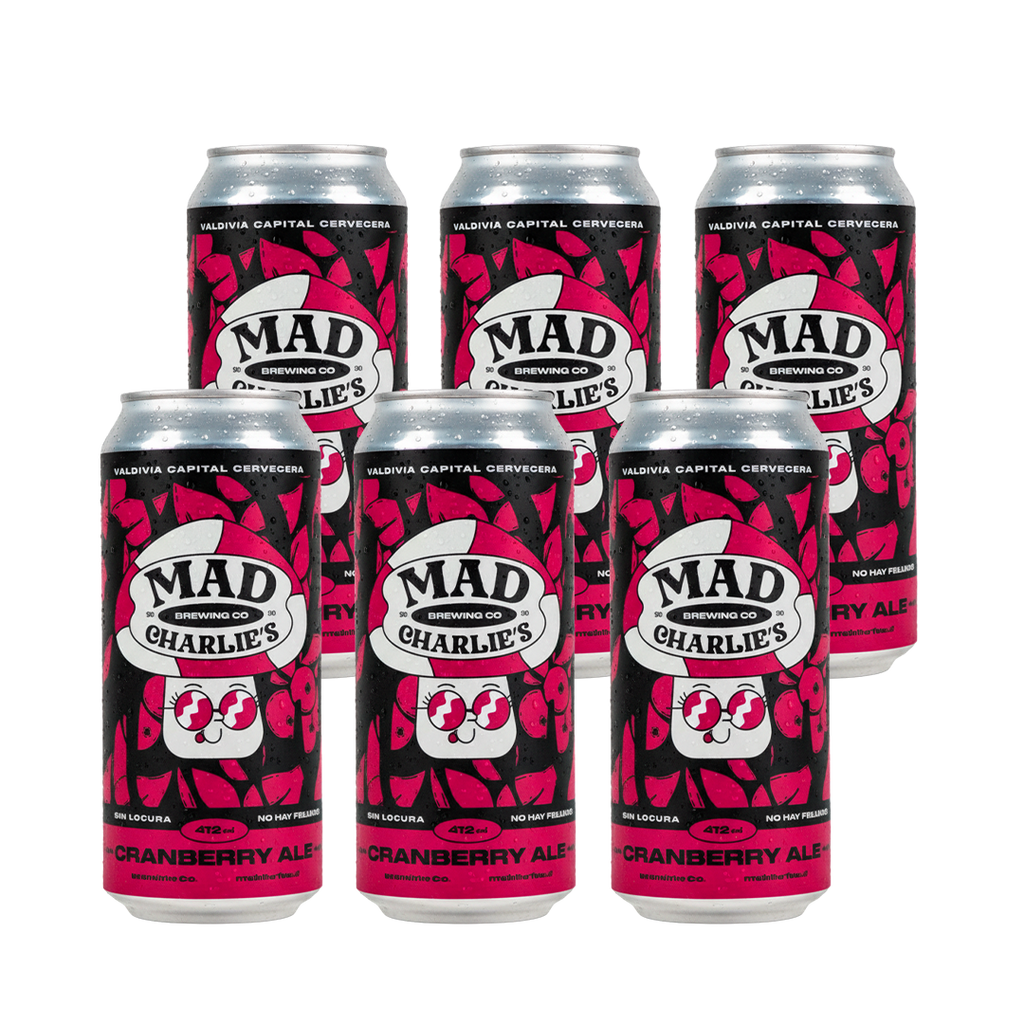 Pack 6 - CERVEZA MAD CHARLIE'S CRANBERRY ALE 473CC