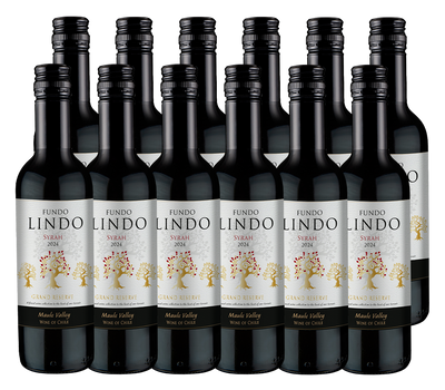PACK 12  - VINO FUNDO LINDO GRAN RESERVA SYRAH BOTELLA 375 CC