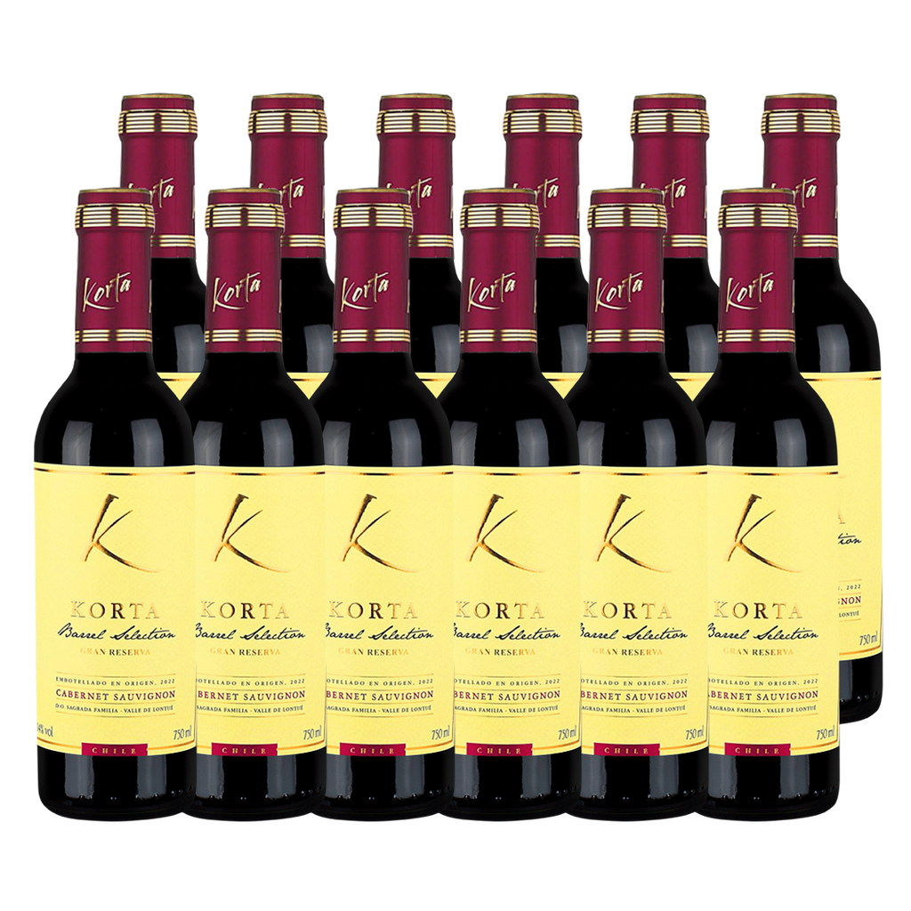 PACK 12  - VINO KORTA BARREL SELECTION GRAN RESERVA 375 CC