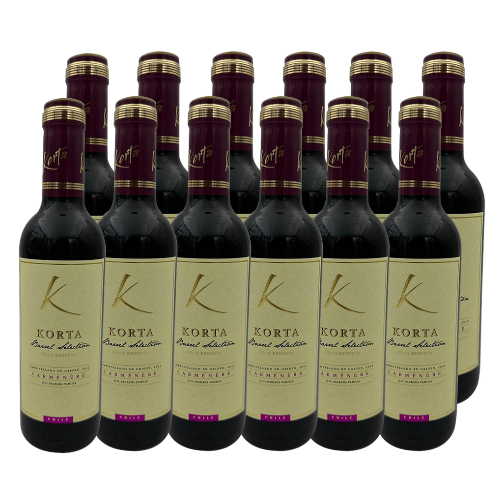 PACK 12  - VINO KORTA GRAN RESERVA CARMENERE 375CC