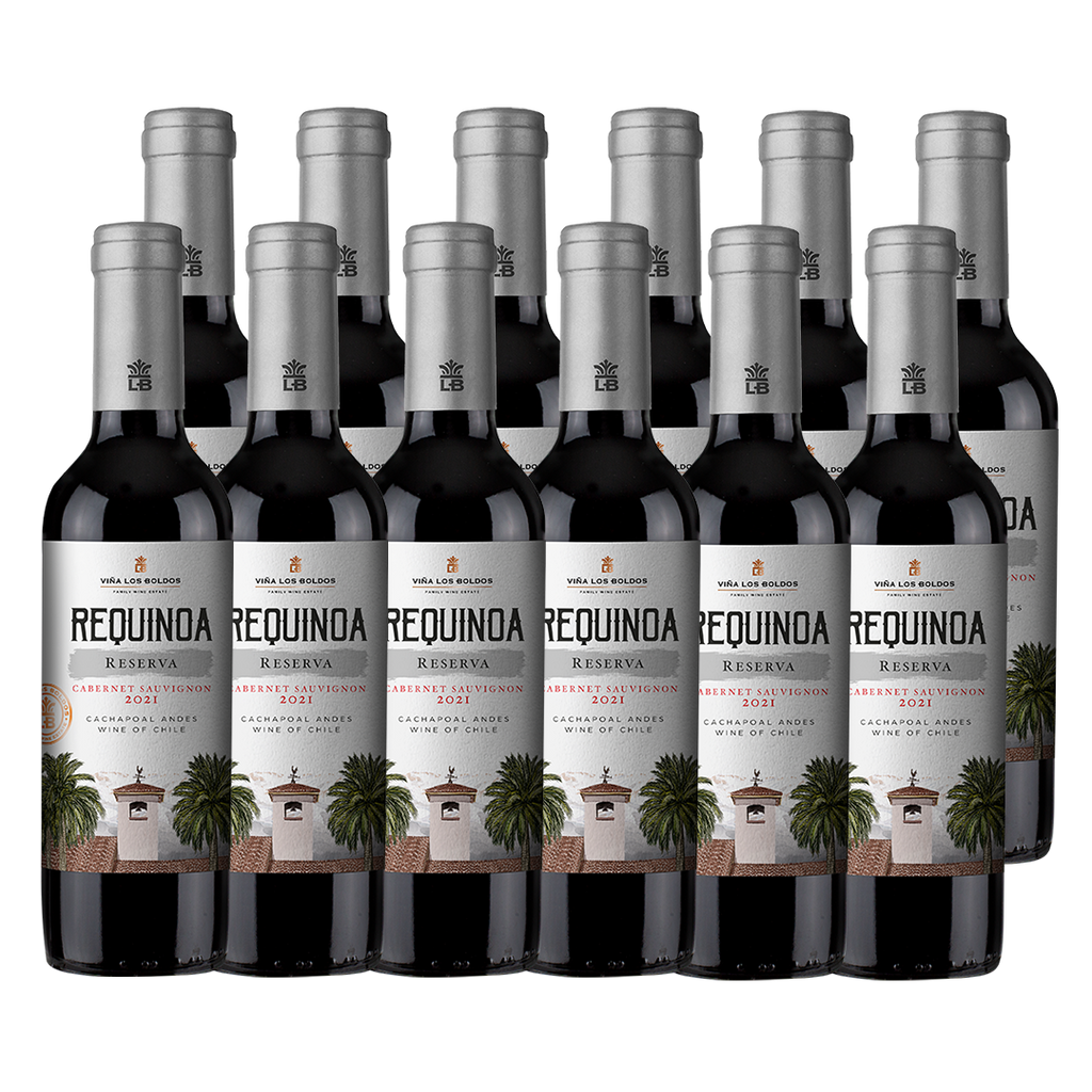 PACK 12  - VINO LOS BOLDOS REQUÍNOA GRAN RESERVA CABERET SAUVIGNON 375 CC