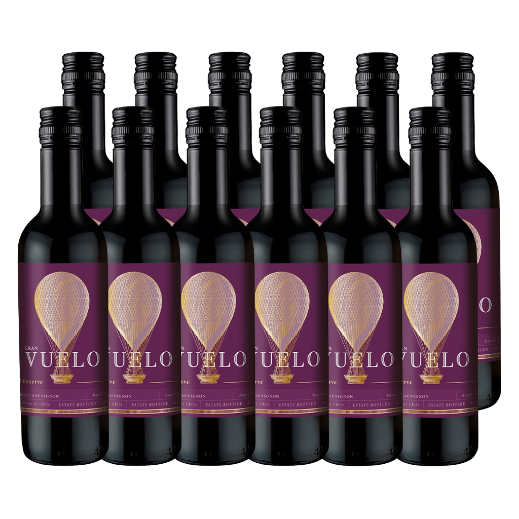 PACK 12  - VINO NOBEL VUELO GRAN RESERVA CABERNET SAUVIGNON 375 CC