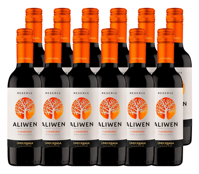 PACK 12  - VINO UNDURRAGA ALIWEN RESERVA CARMENERE 375 CC